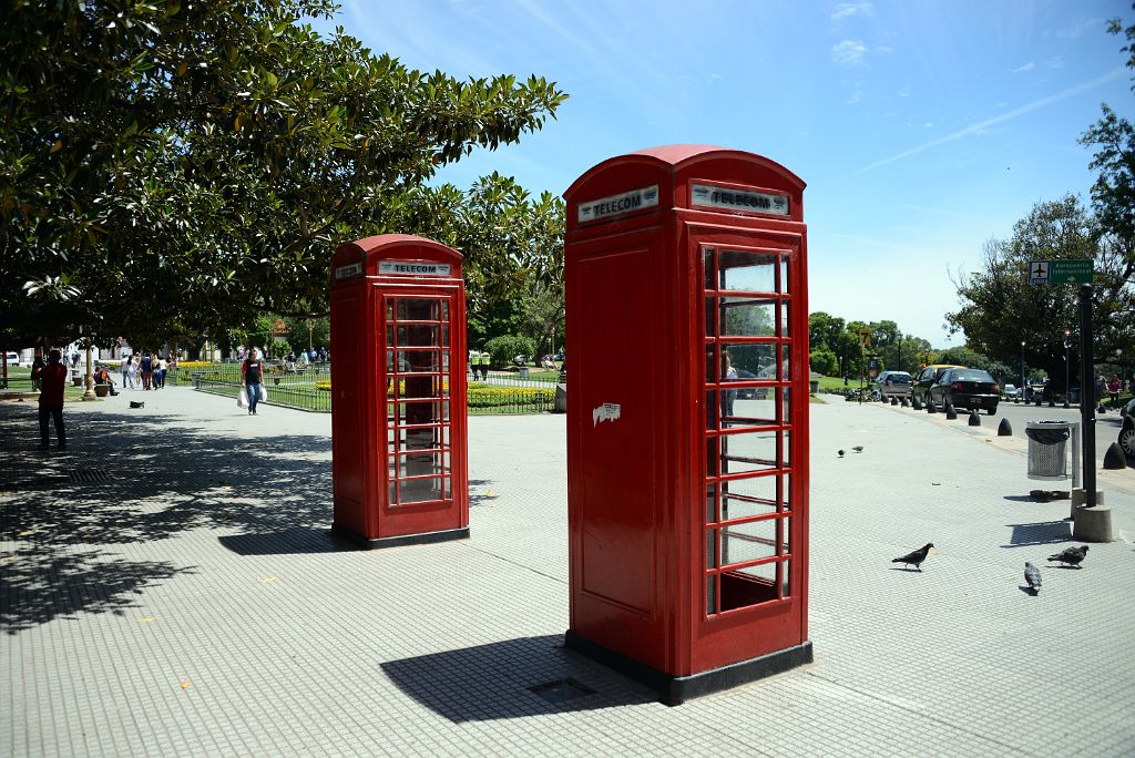 13 Red Phone Booths At Plaza Ramon J Carcano In Recoleta Buenos Aires